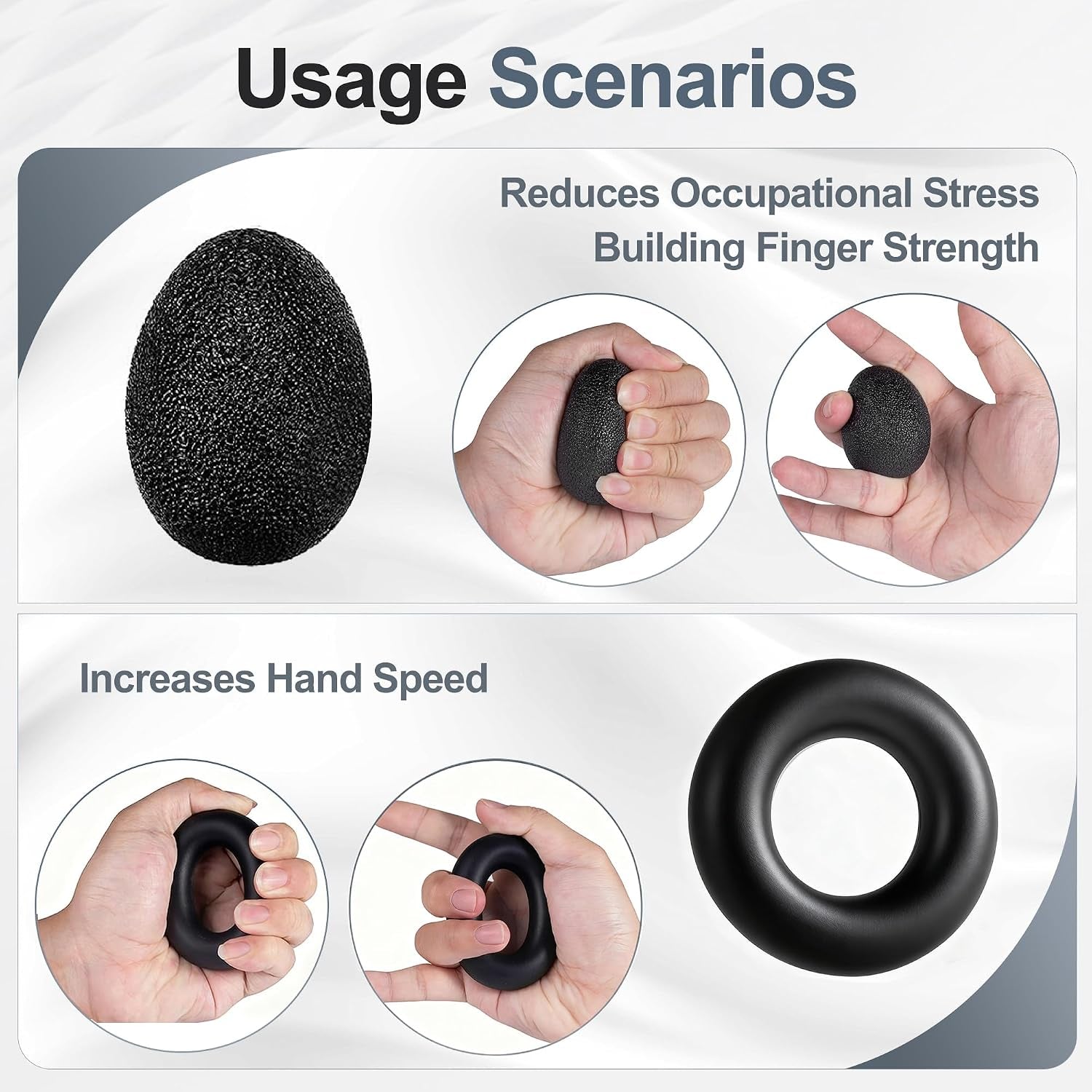 Grip Strength Trainer Kits (5 Pack), Forearm Strengthener with Adjustable Resistance, Grip Strength Tester, Finger Strengthener, Hand Gripper Strengthener for Muscle Building Injury Recover